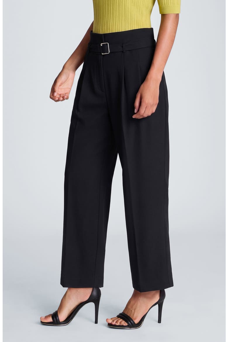 Belted Wide Leg Pants, Alternate, color, BLACK