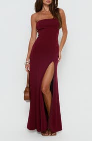Princess Polly Diamanti High Slit Strapless Gown