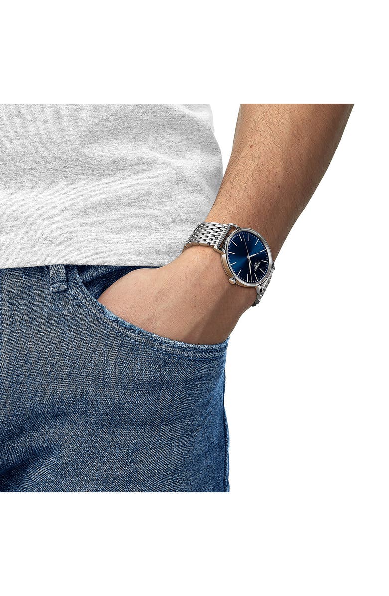 Tissot Everytime Mesh Strap Watch, 40mm, Alternate, color, Silver