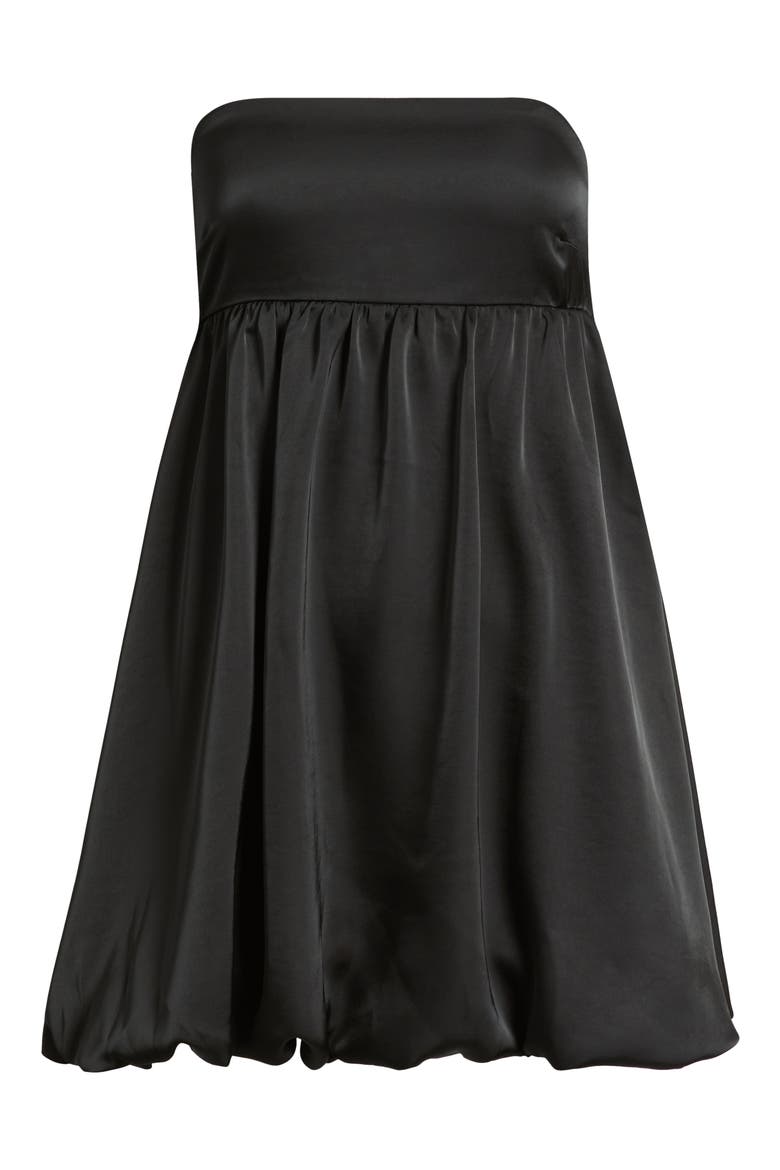 Satin Bow Back Bubble Minidress, Alternate, color, BLACK