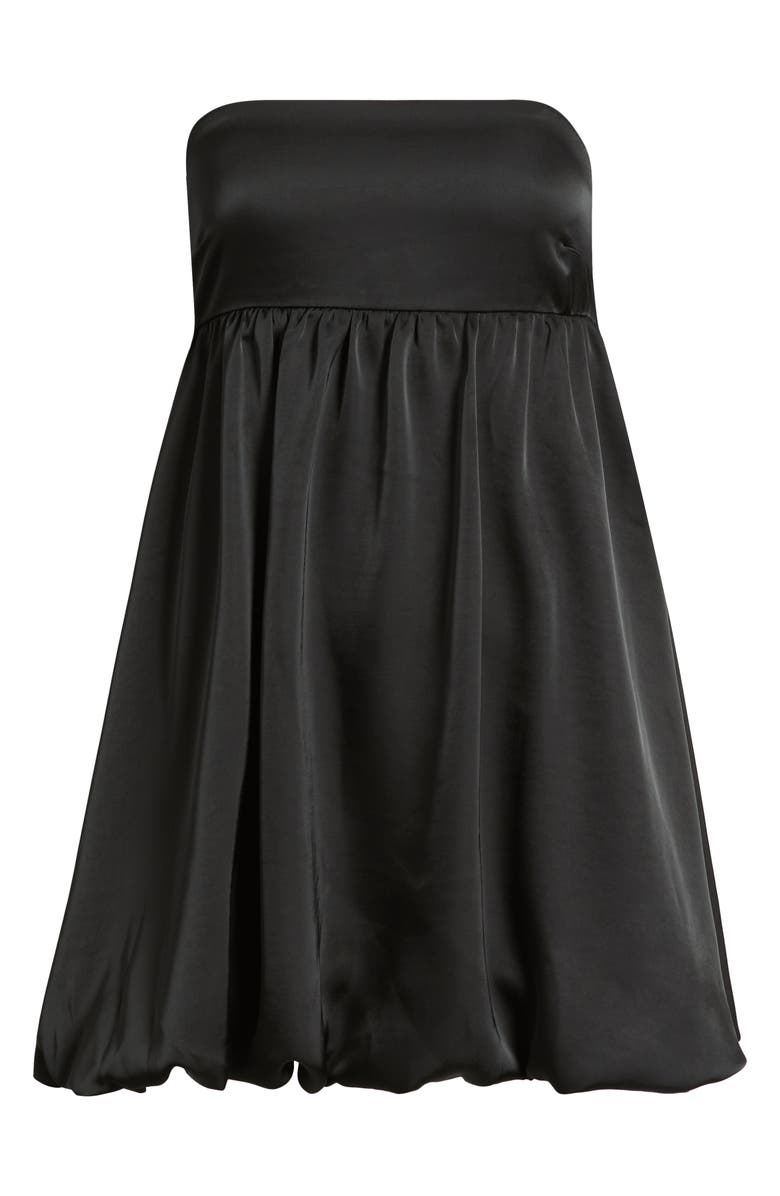 BP. Satin Bow Back Bubble Minidress, Alternate, color, Black