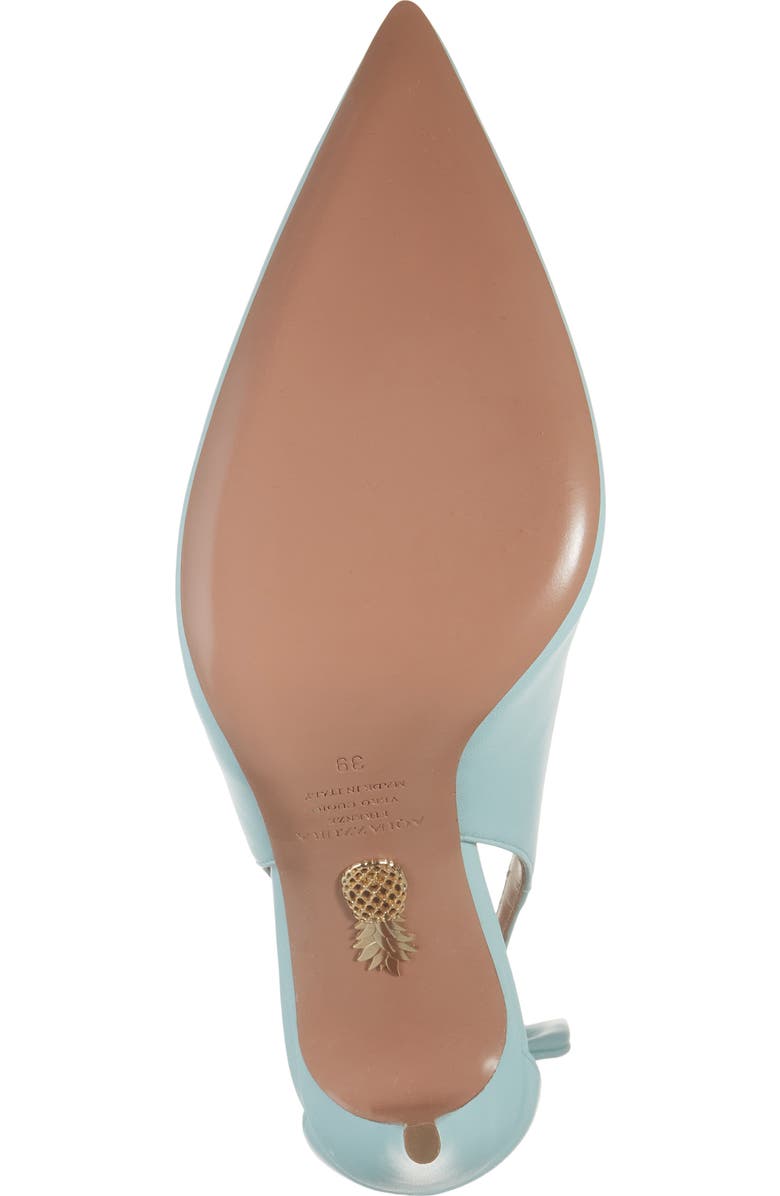 Aquazzura Bow Tie Pointed Toe Pump, Alternate, color, Seabreeze