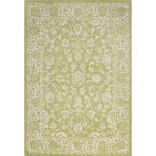 Jonathan Y Malta Bohemian Medallion Textured Weave Indoor/outdoor Green/cream Square Area Rug In Green/cream
