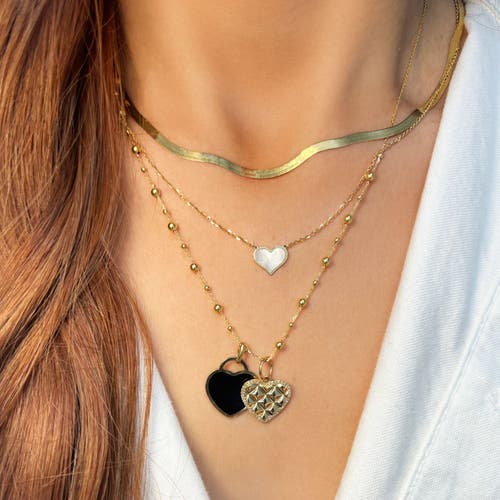 The Lovery Fine Jewelry Onyx Heart Padlock Charm In Black