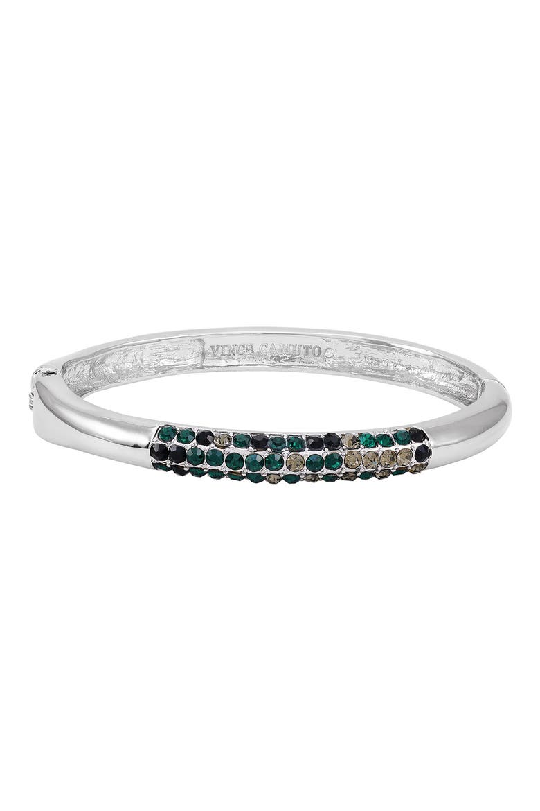 Pavé Crystal Bangle Bracelet, Alternate, color, SILVER