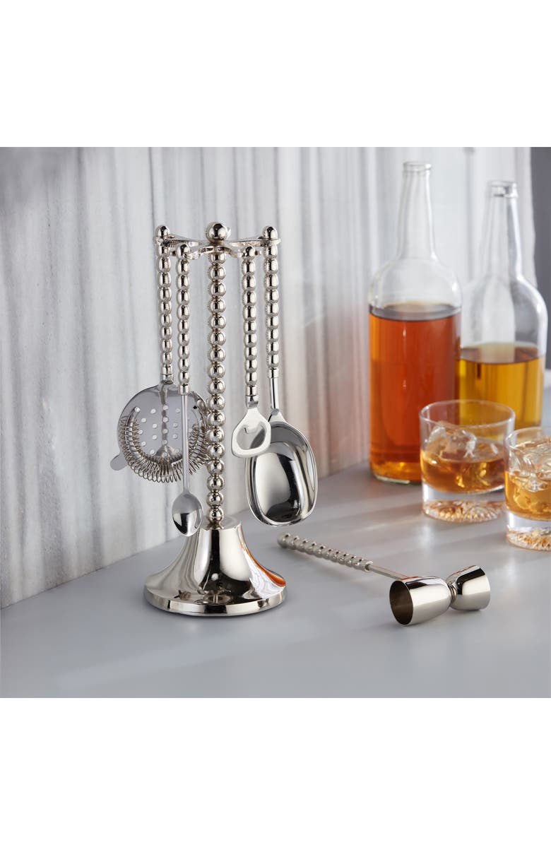 ROSELLI TRADING COMPANY Pearl 6-Piece Bar Tool Set, Alternate, color, Silver