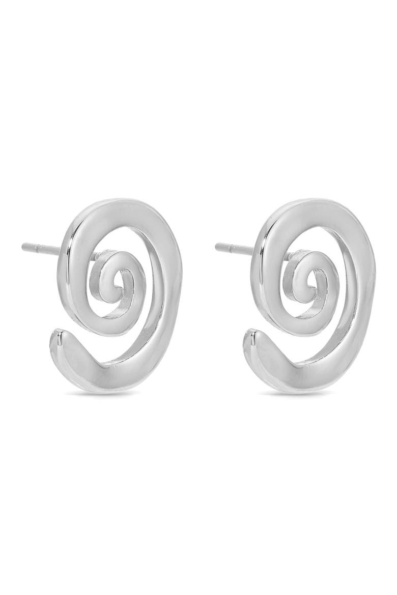 Aura Swirl Stud Earrings, Alternate, color, SILVER