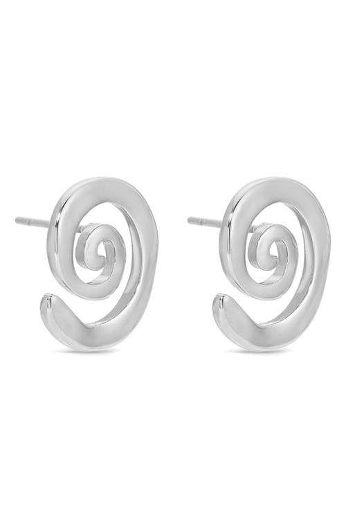 Ettika Aura Swirl Stud Earrings In Silver