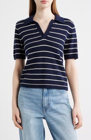 FRAME The Stripe Polo Top