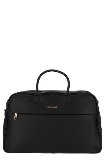Roberto Cavalli Pebbled Duffle Bag In Black