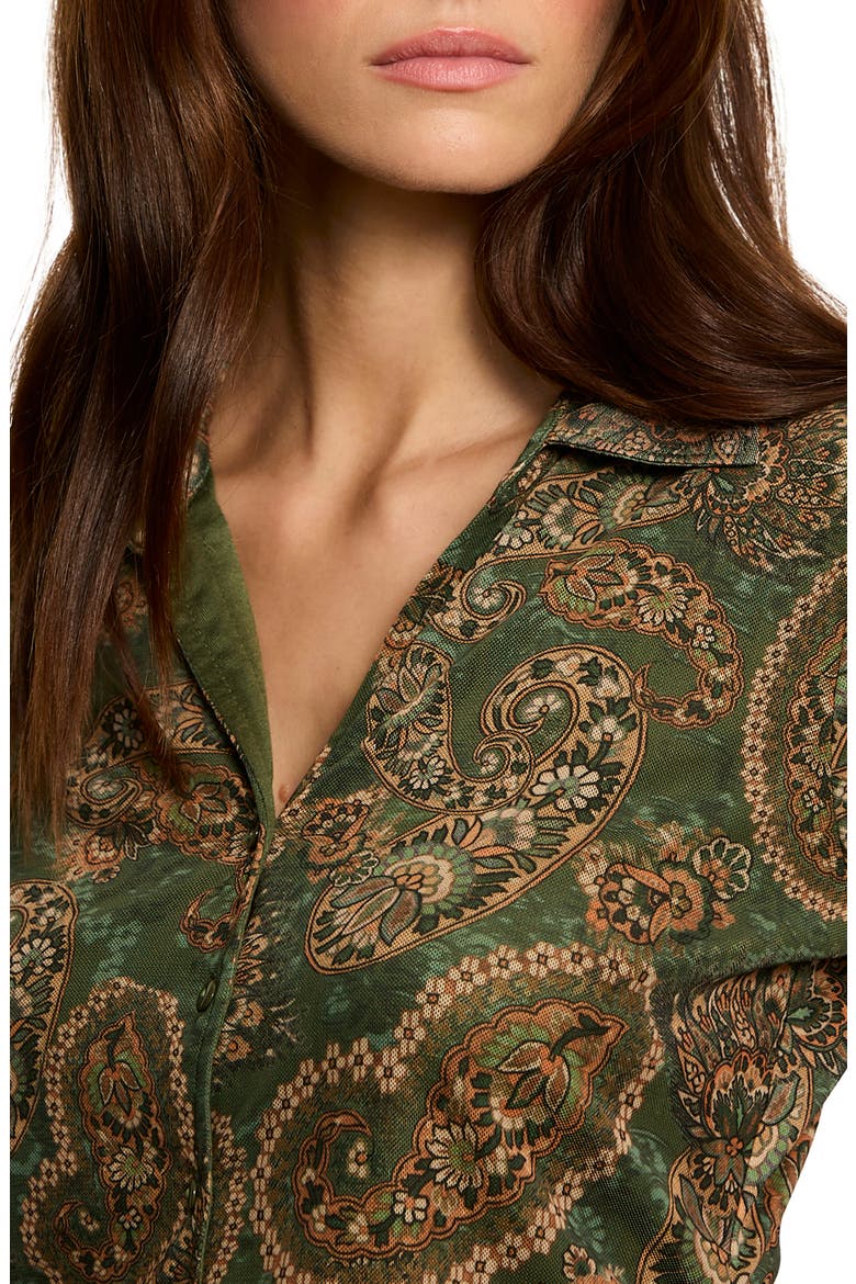 Juno Front Button Top, Alternate, color, DECO GREEN