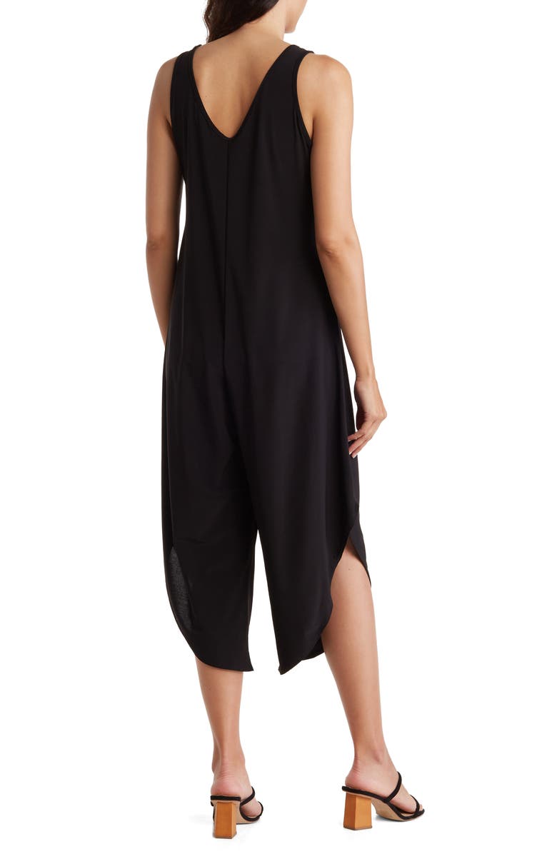 TASH AND SOPHIE V-Neck Sleeveless Wide Leg Jumpsuit, Alternate, color, Blk