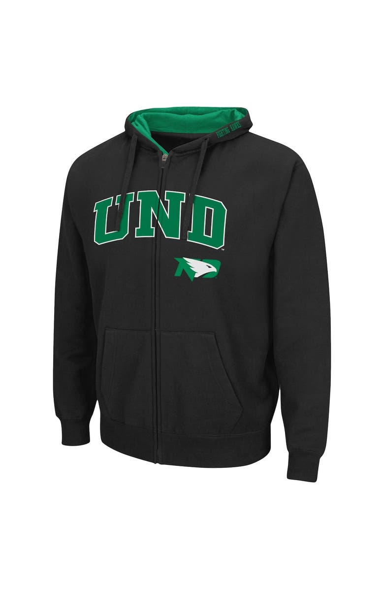 COLOSSEUM Men's Colosseum Black North Dakota Arch & Logo 3.0 Full-Zip Hoodie, Alternate, color, Black