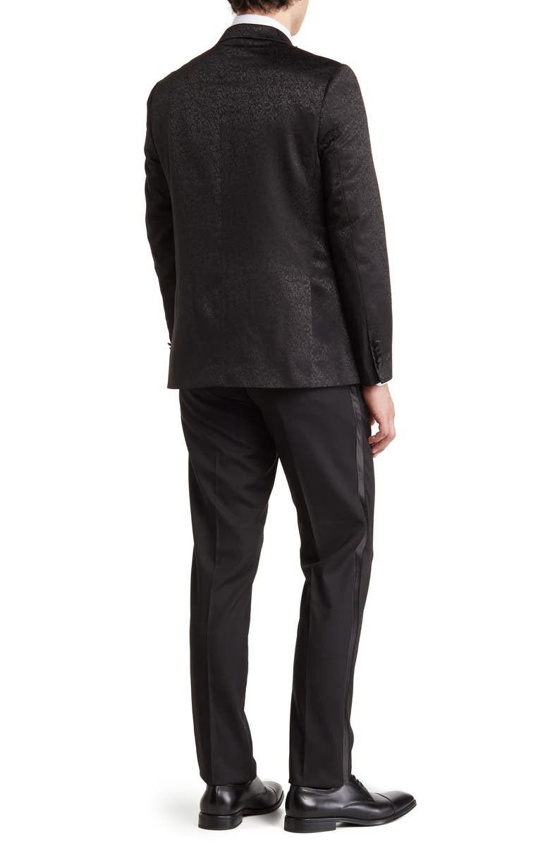 SOUL OF LONDON Tonal Paisley Suit, Alternate, color, Black