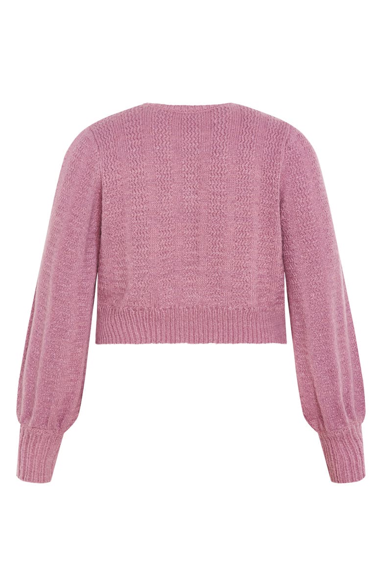 City Chic Winnie Crop Cardigan, Alternate, color, Dusty Pink