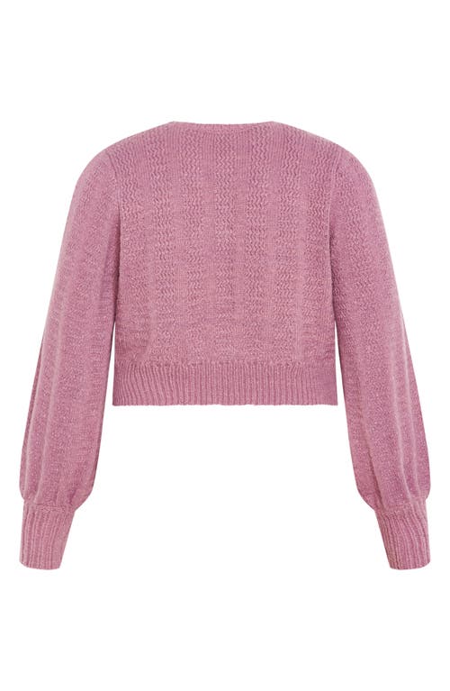 City Chic Winnie Crop Cardigan In Pink