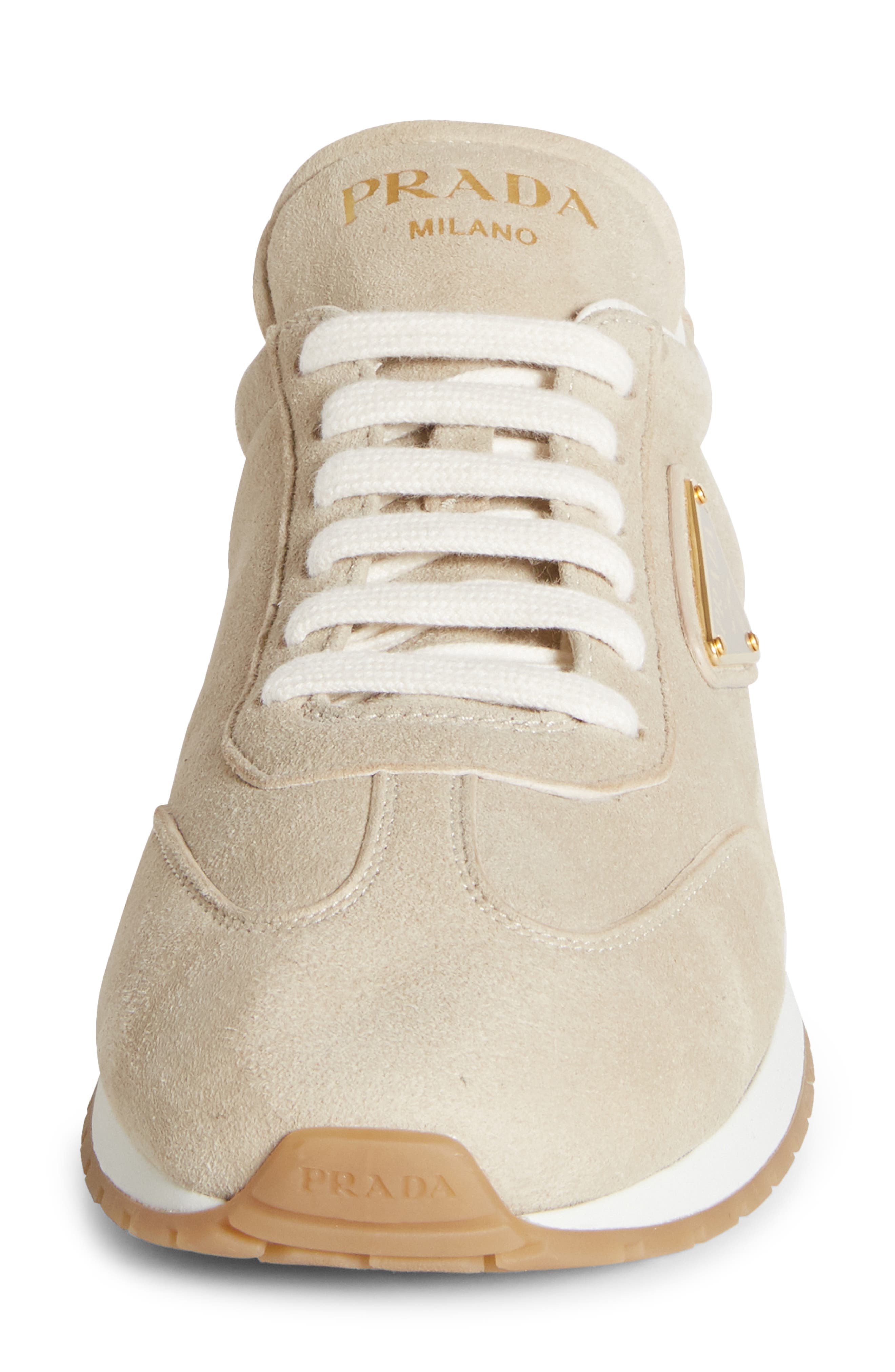Prada Triangle Logo Low Top Sneaker, Alternate, color, 