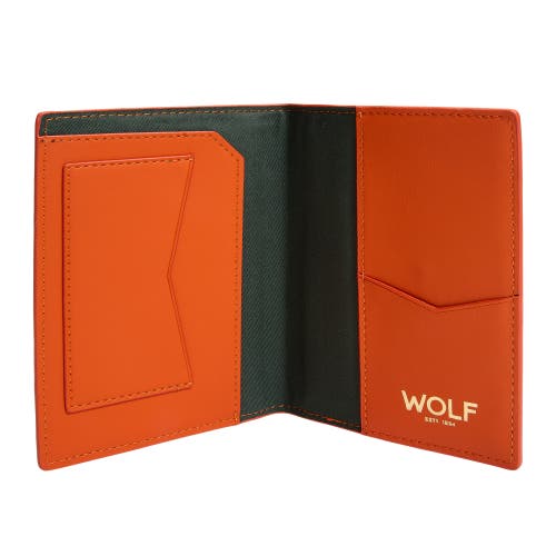 Wolf Signature Passport Sleeve In Orange