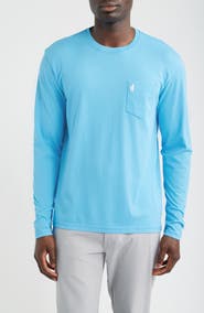 johnnie-O Blue Agave Long Sleeve Pocket T-Shirt