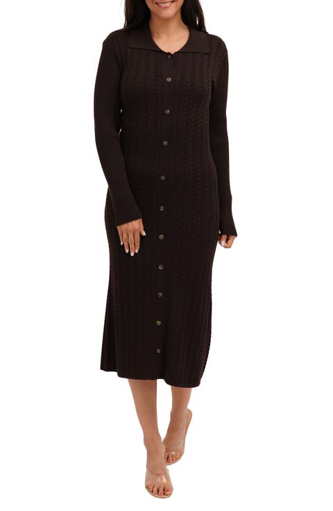 Long Sleeve Midi Sweater Dress