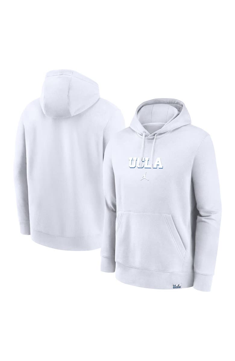Jordan Brand Men's Jordan Brand White UCLA Bruins Statement Wordmark Lockup Pullover Hoodie, Main, color, White