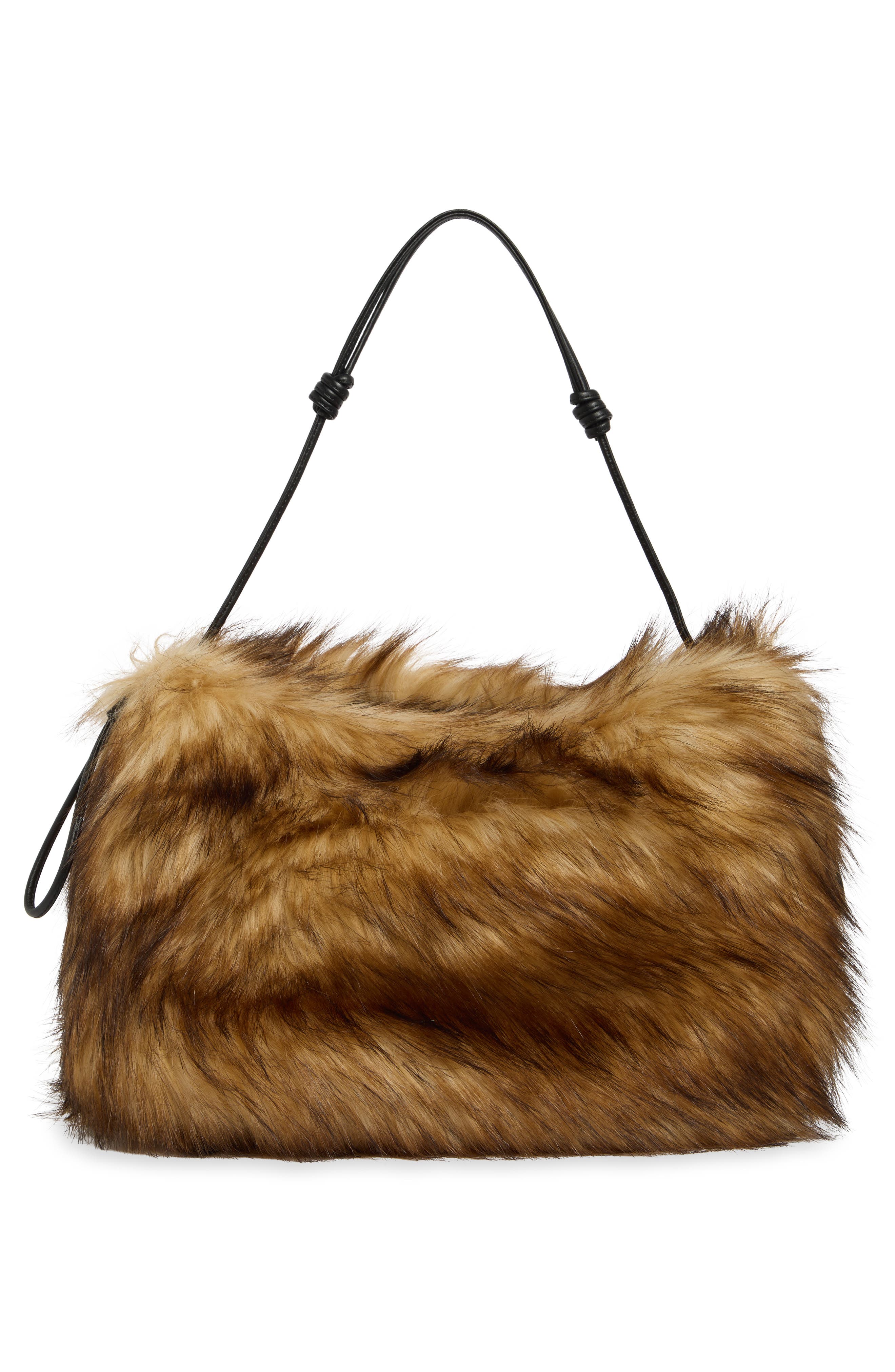 Arlo Faux Fur Bag, Alternate, color, BROWN