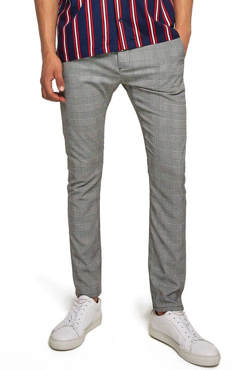 Check Stretch Skinny Fit Trousers