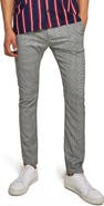 Topman Check Stretch Skinny Fit Trousers