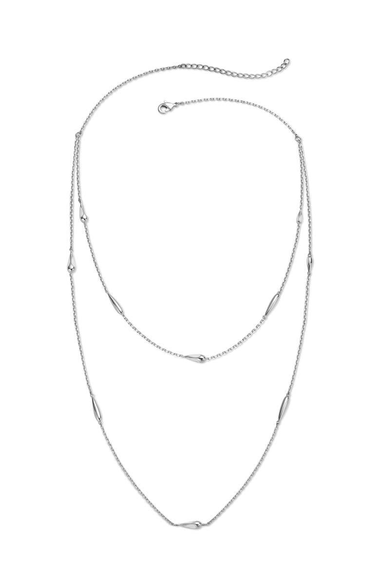 RETRO CHIC Teardrops Necklace, Main, color, Silver