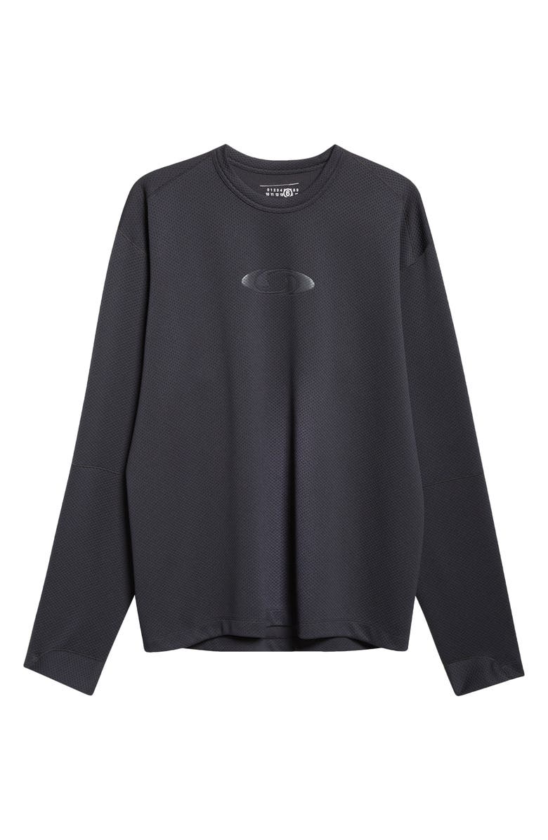 MM6 Maison Margiela x Salomon Logo Long Sleeve Graphic Mesh T-Shirt, Alternate, color, Washed Black