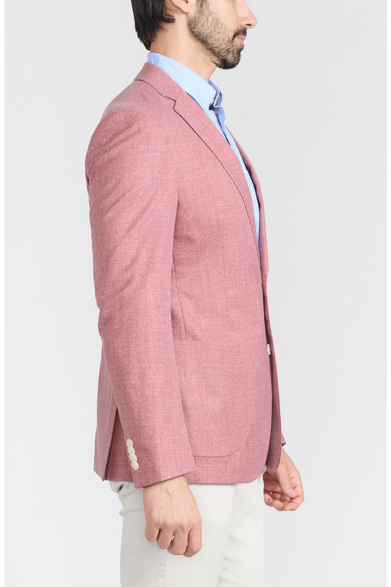 Gantona Textured Notch Lapel Sport Coat, Alternate, color, RED