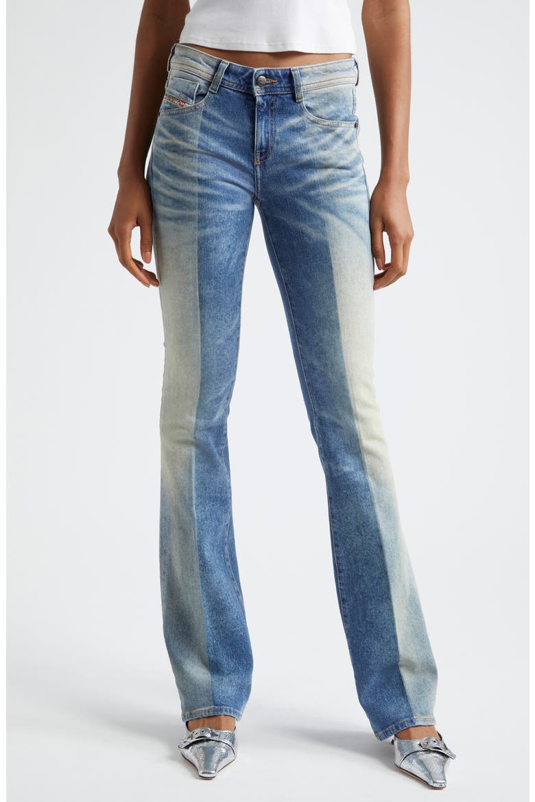 1969 D-Ebbey Mixed Wash Flare Jeans, Main, color, DENIM