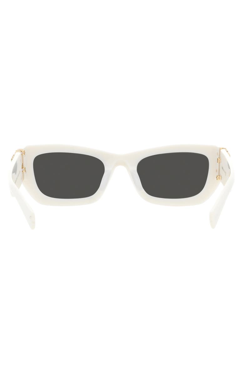 Miu Miu 53mm Rectangular Sunglasses, Alternate, color, White