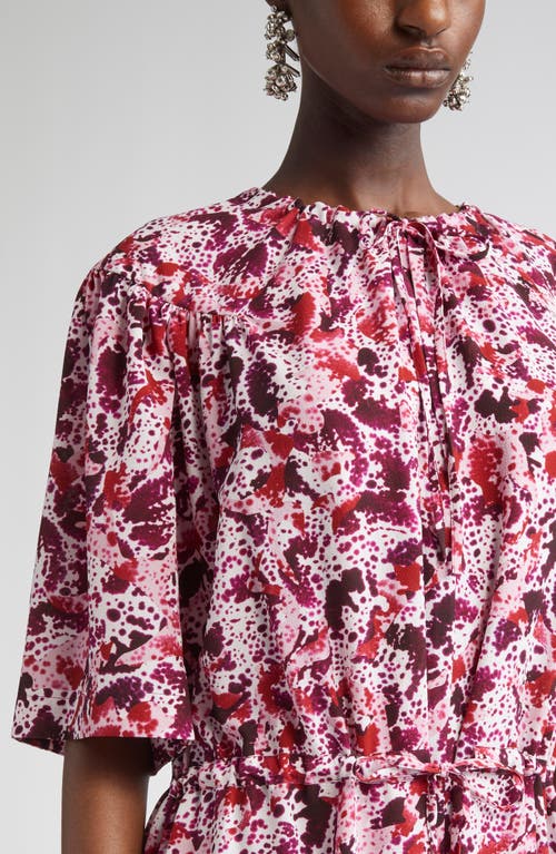 Dries Van Noten Daffie Orchid Petal Print Midi Dress In Multi
