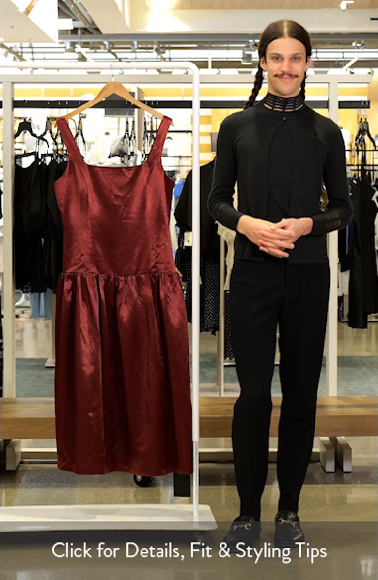 Sleeveless Drop Waist Satin Maxi Dress, sales video thumbnail