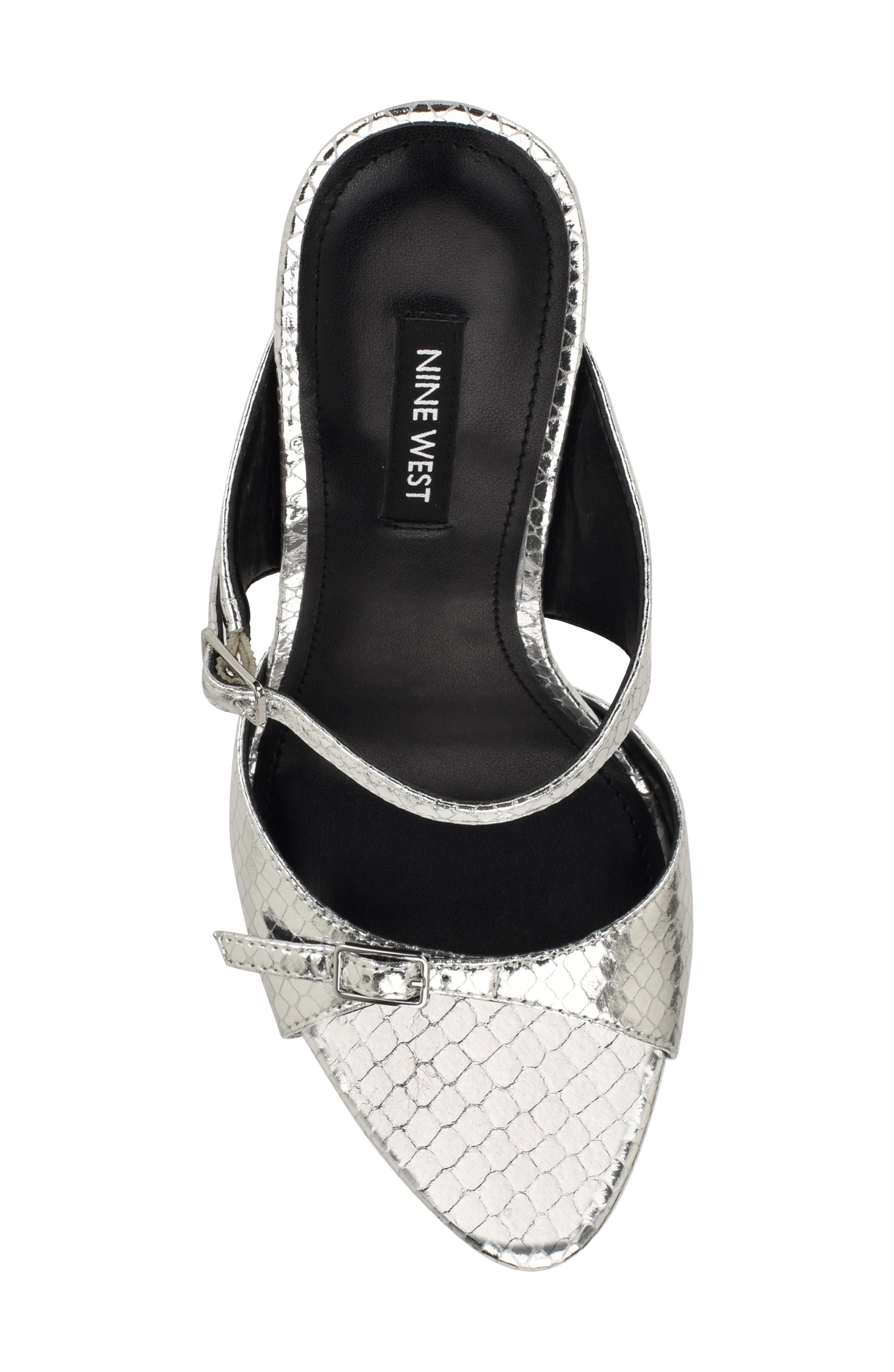 Nine West Reida Stiletto Sandal, Alternate, color, Silver