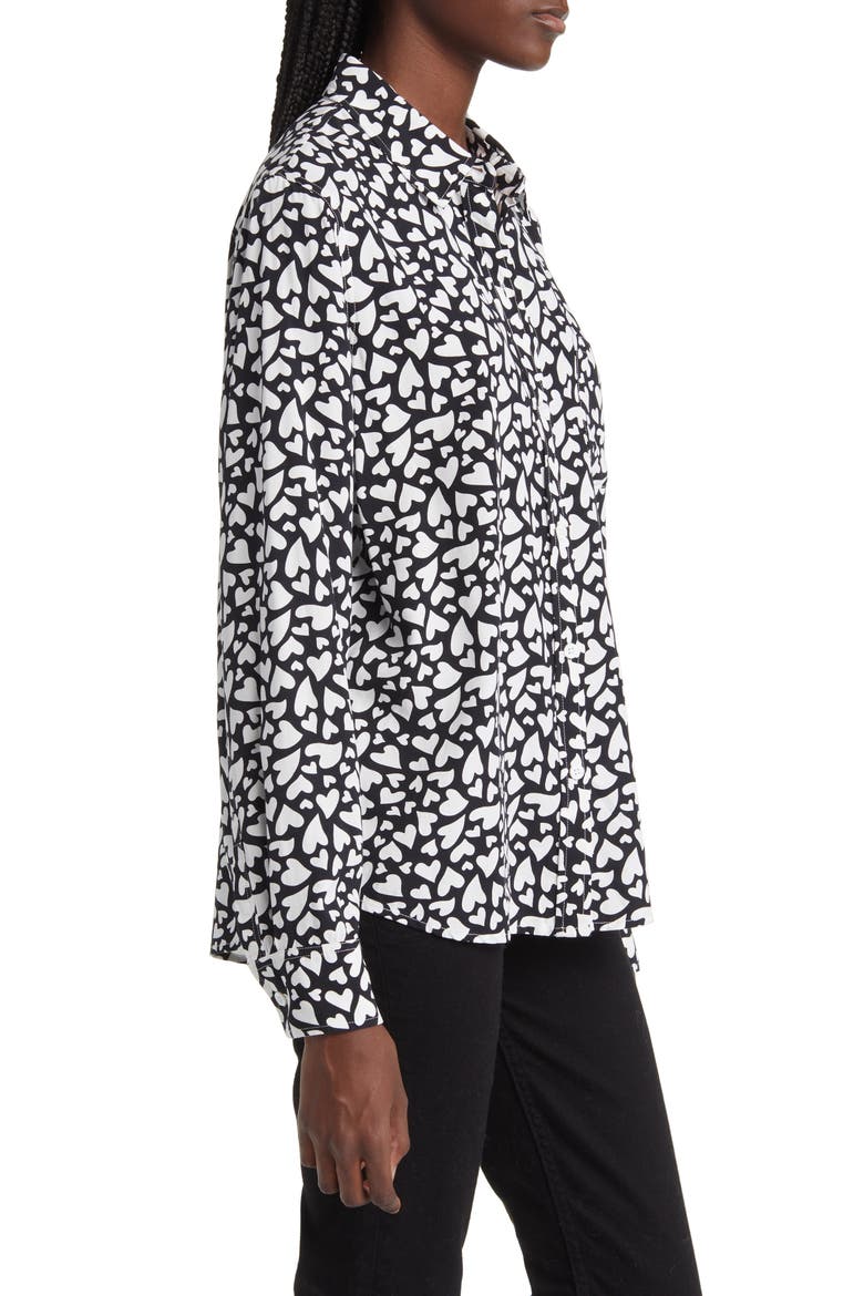 Kathryn Heart Print Button-Up Shirt, Alternate, color, AMORE
