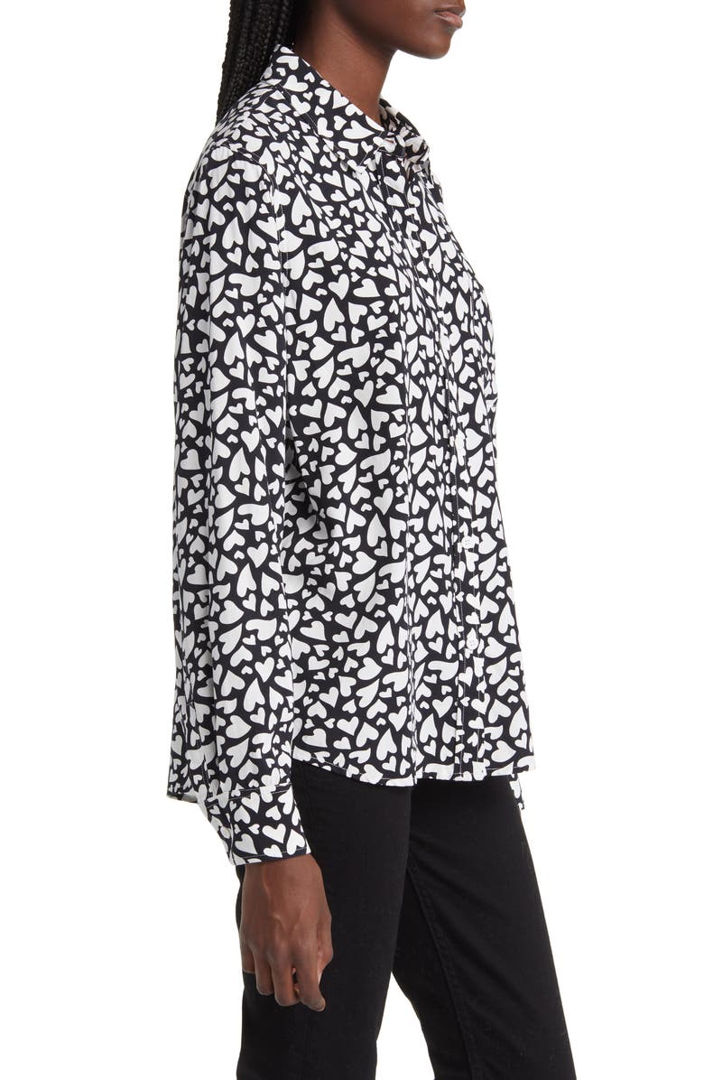 Rails Kathryn Heart Print Button-Up Shirt, Alternate, color, Amore
