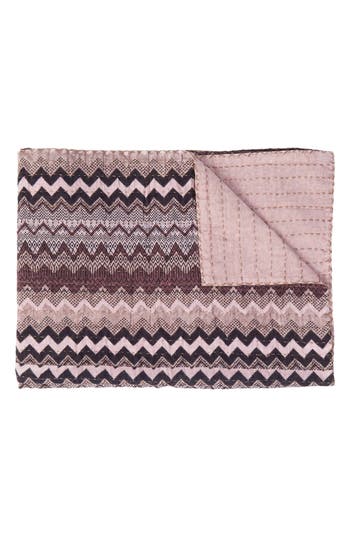 Taj Hotel Vintage Cotton Kantha Throw Blanket In Multi Chevron