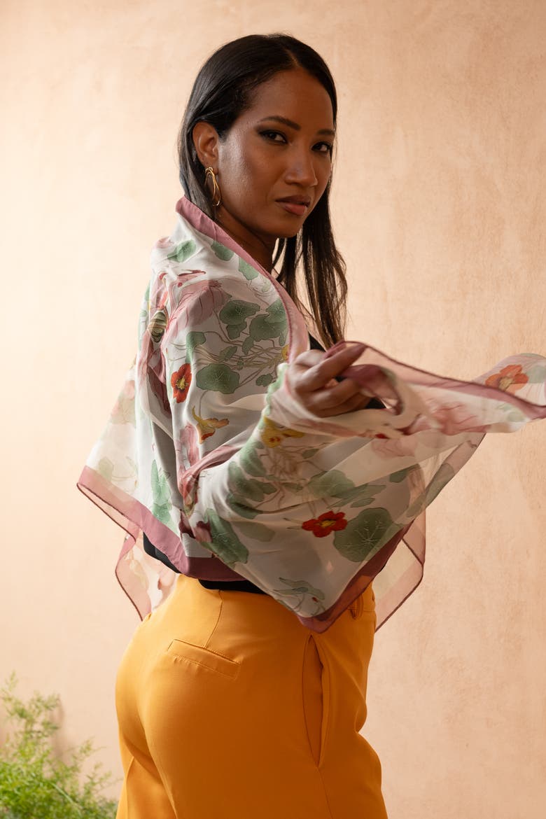 Monique - Long Sheer Silk Scarf for Women, Alternate, color, Antique Rose