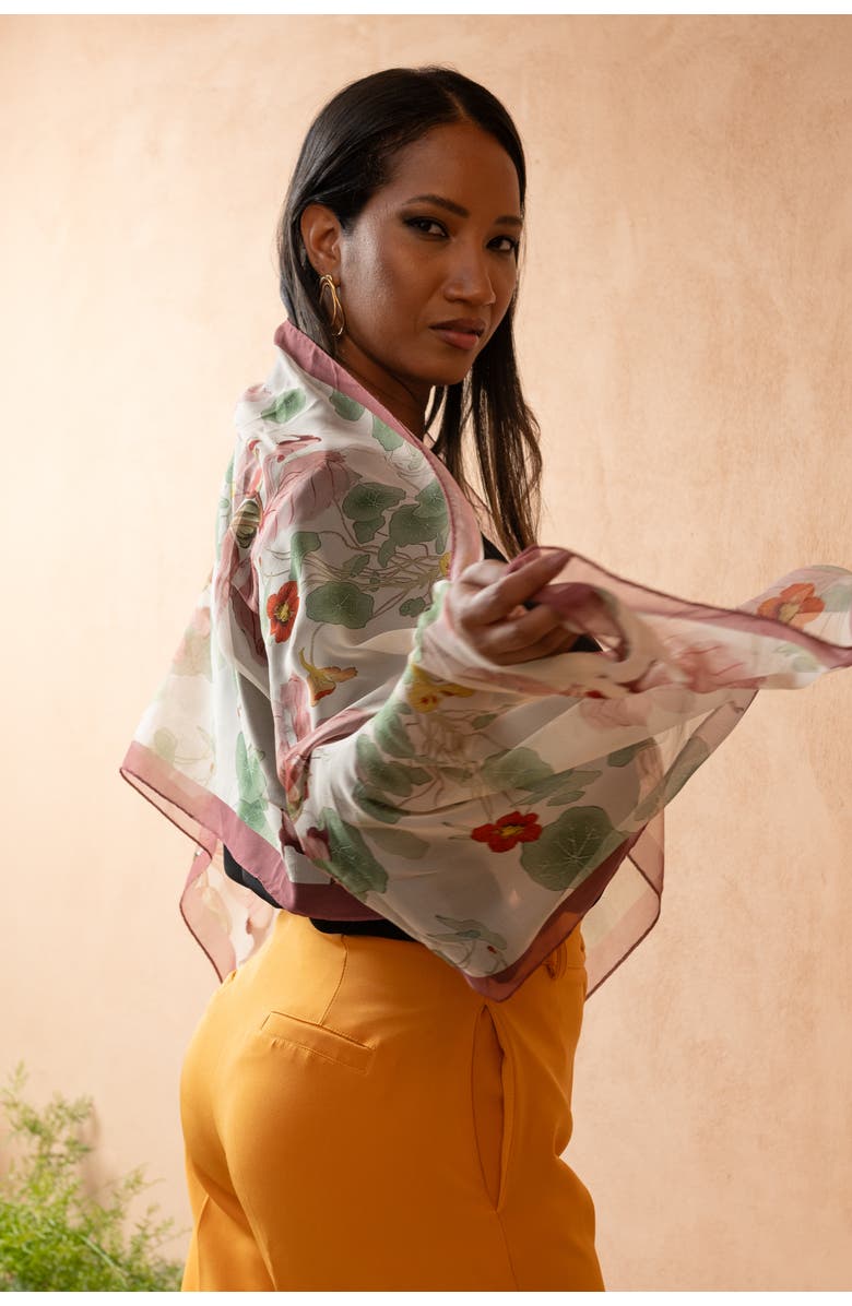 Elizabetta Monique - Long Sheer Silk Scarf for Women, Alternate, color, Antique Rose