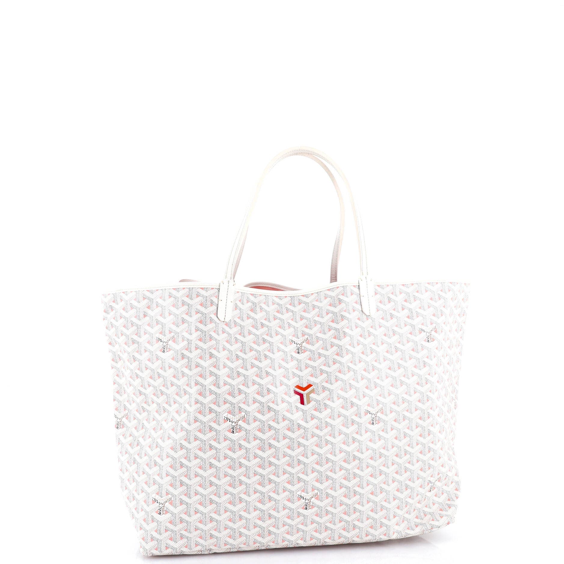 Pre-Owned Goyard Saint Louis Tote Claire Voie Coated Canvas GM, Alternate, color, White