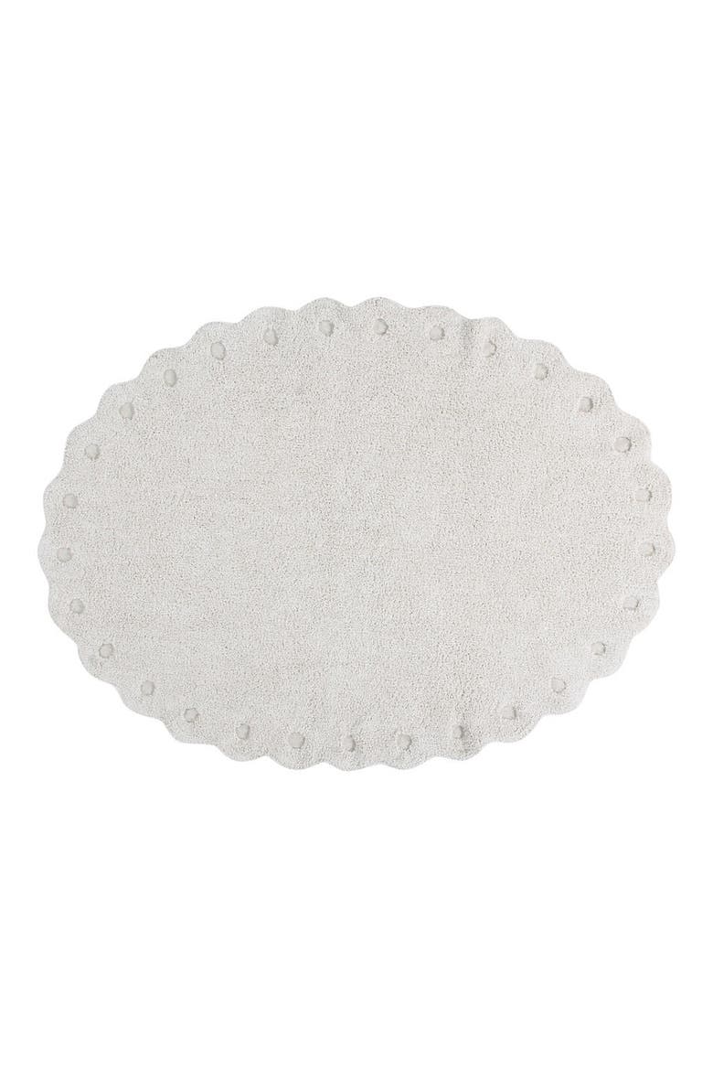 Polka Dot Washable Cotton Blend Round Rug, Main, color, IVORY