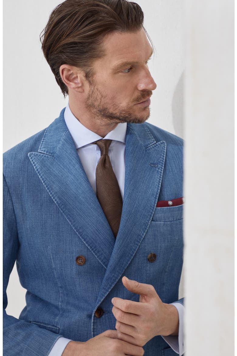 Denim blazer, Alternate, color, Light Blue Denim