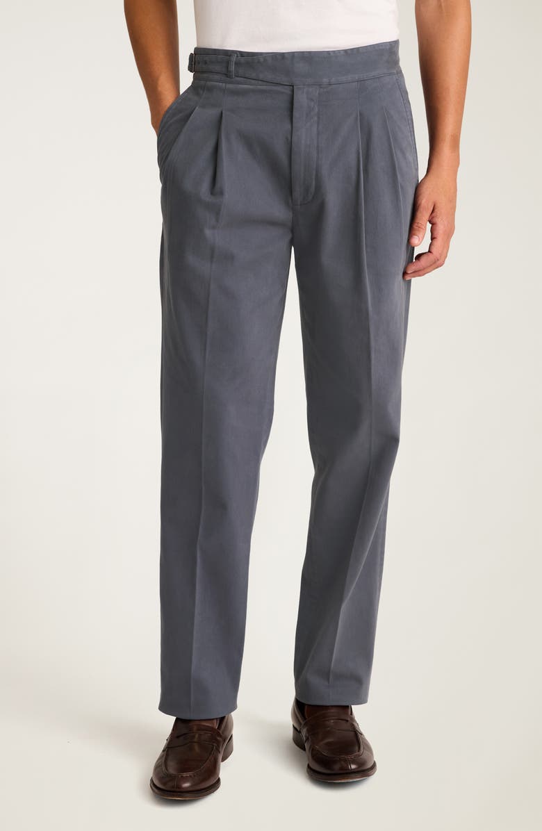 Bonobos Italian Stretch Cotton Pleat Front Pants, Main, color, India Ink