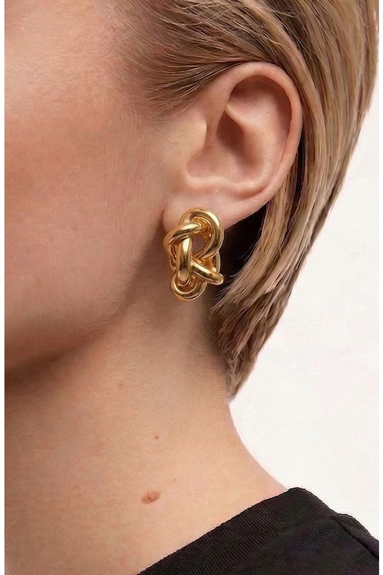 Kalno Maxi Stud Earrings in Gold, Alternate, color, Gold