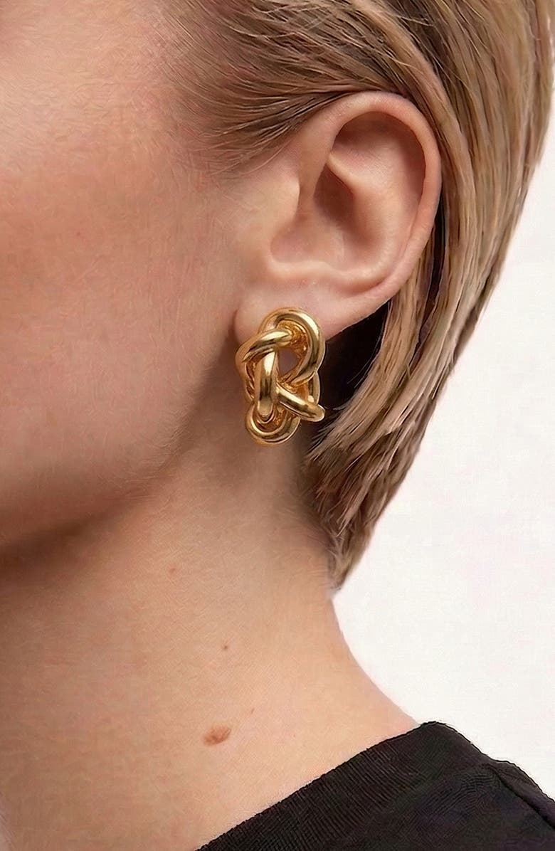 YOJ Kalno Maxi Stud Earrings in Gold, Alternate, color, Gold