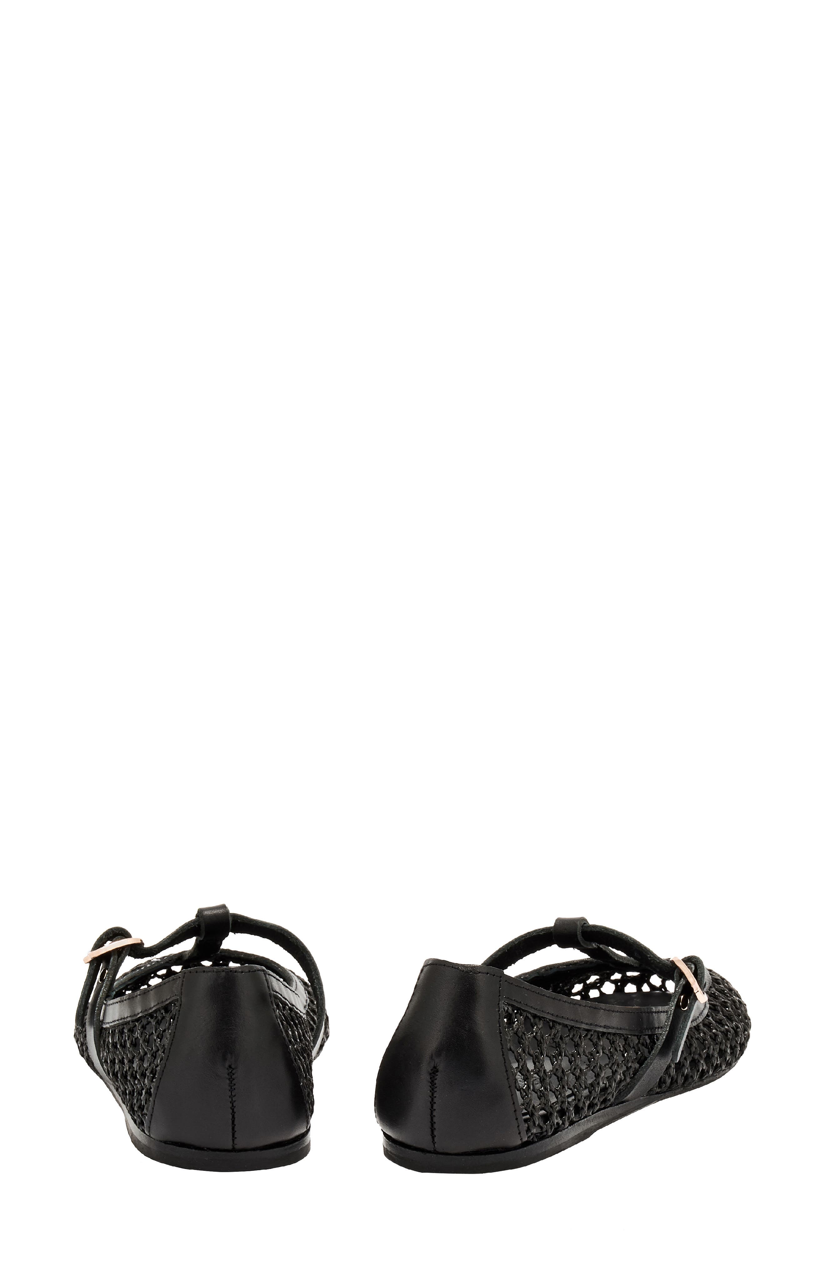 Ancient Greek Sandals Aerati T-Strap Raffia Flat, Alternate, color, Black