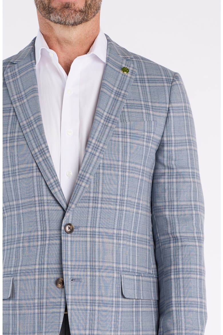 Plaid Wool Blend Sport Coat, Alternate, color, GREY