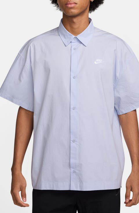 Club Short Sleeve Button-Up Oversize Shirt